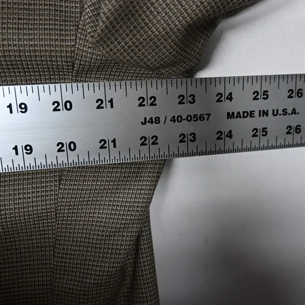 J Ferrar 44L Brown Check 100% Wool Mens Sport Coat Suit Jacket Blazer‎